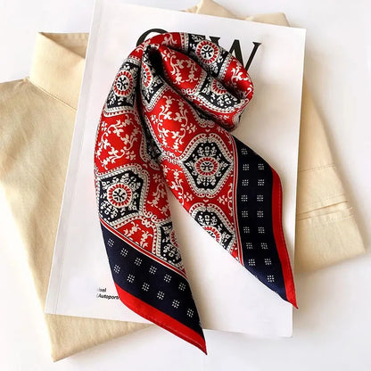 New 2024 Pashmina Scarf – 100% Mulberry Silk Small Shawl, Summer Beach Poncho, Women’s Hijab, Bandana & Kerchief 53x53cm