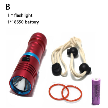 IPX8 Waterproof Diving Flashlight - 100M Underwater Professional Dive Light