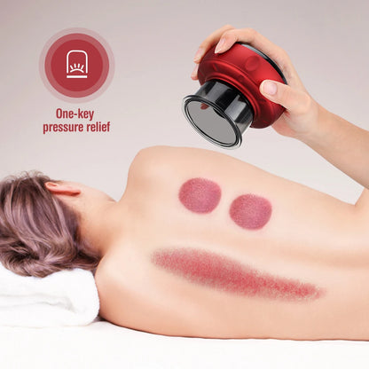 Intelligent Electric Cupping Massage Device: LCD Display Guasha Scraping, Heating Vacuum - Negative Pressure Body Massager