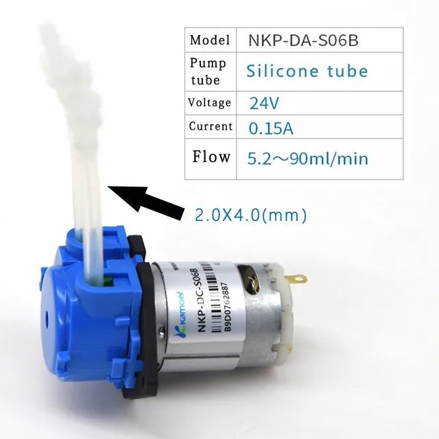 Kamoer DC 12V/24V Dosing Pump - Peristaltic Pump with Connector for Arduino, Aquarium, Lab & DIY Liquid Applications