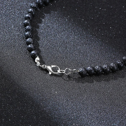 Men's Tibetan Phurba Kilaya Necklace – Tiger’s Eye & Lava Stone Spiritual Dagger Jewelry