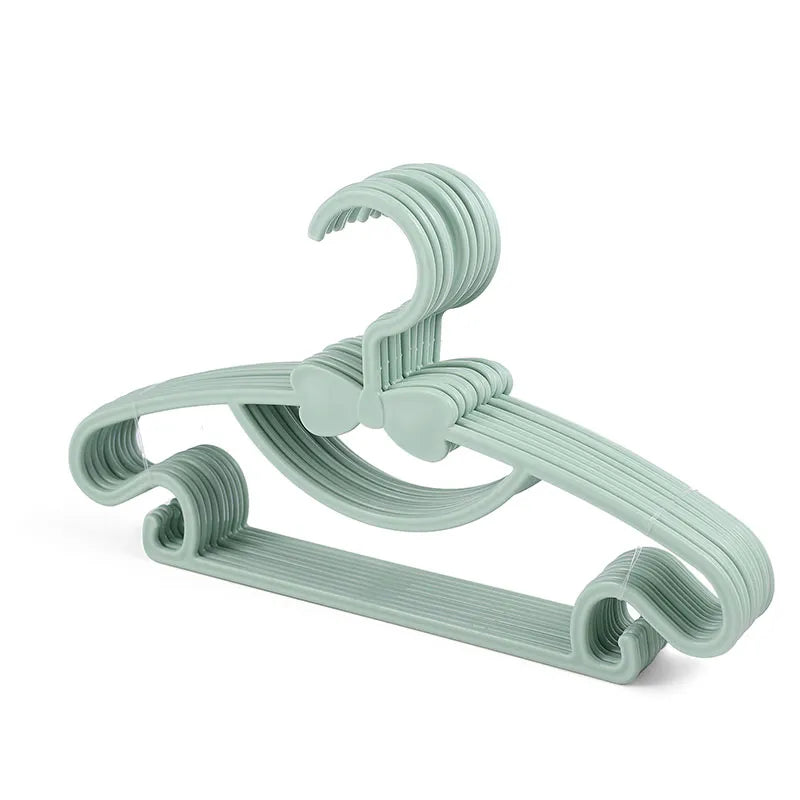 10pcs Kids Clothes Hanger Set - Portable Plastic Windproof Racks, Children's Coat Hangers, Baby Clothing Organizers for Display