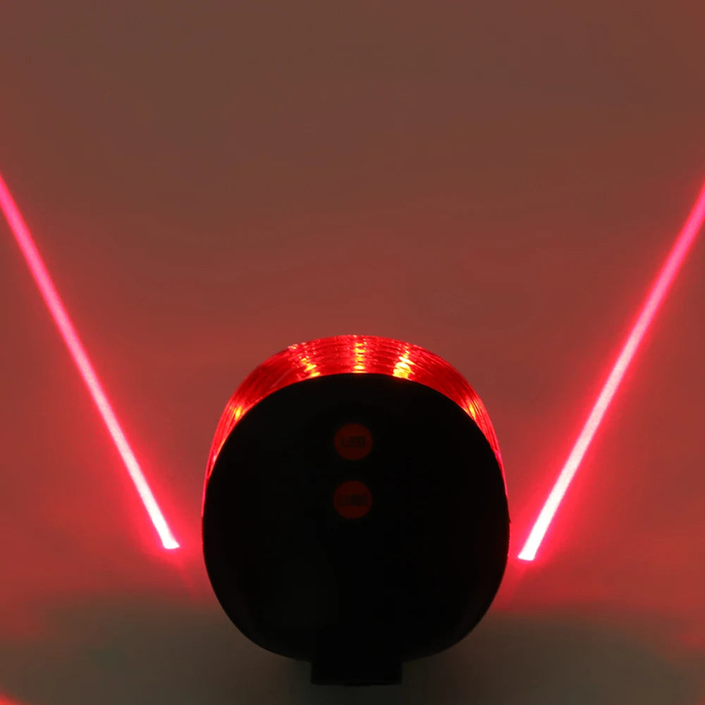 Waterproof Bicycle Cycling Taillights – LED Laser Safety Warning Lights for Bicycles, Tail Light Accessories