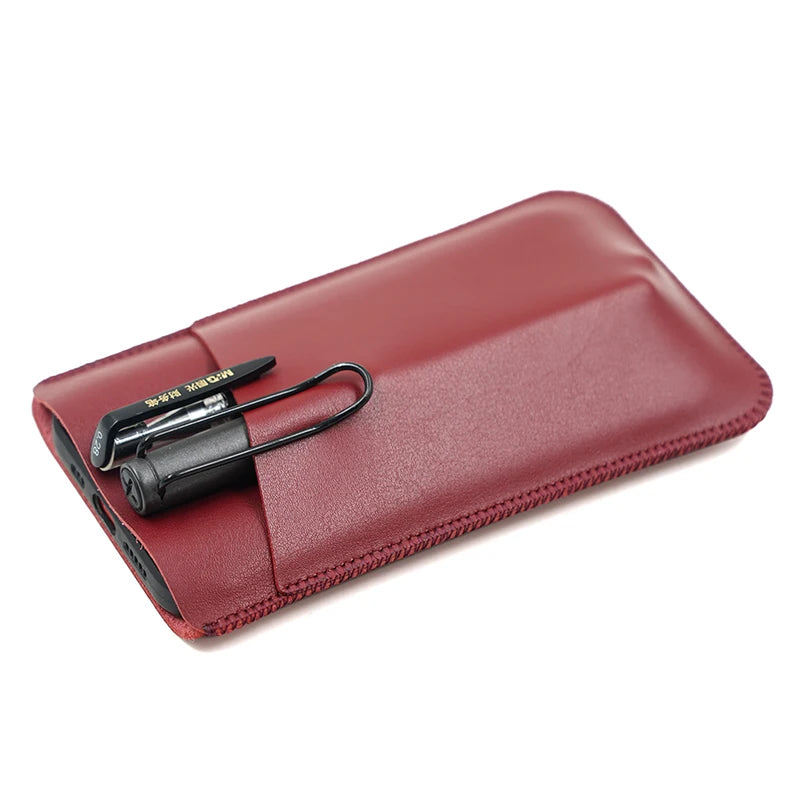 Universal PU Leather Phone Bag - Protective Pocket Wallet Pouch for iPhone 14–17 Pro Max Plus and Samsung Note 20 S21