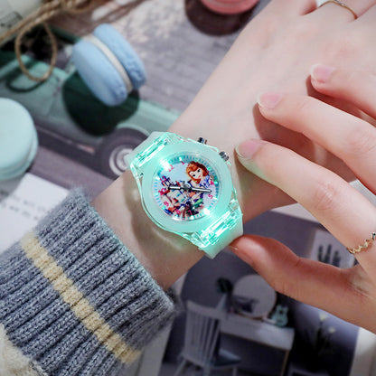Disney Frozen Princess Kids Watch - Girls' Luminous LED Colorful Wristwatch for Students & Ladies