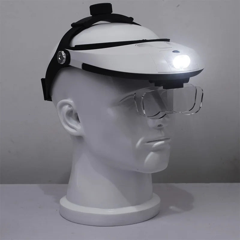 Lamp Head Magnifier with 5 Lenses — High-Definition Optical Loupe for Reading & Maintenance (1.0X–3.5X)