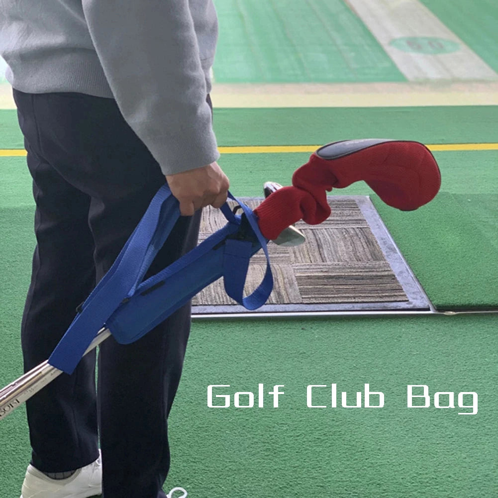 Mini Portable Nylon Golf Club Bag – Simple Golf Gun Carrier with Adjustable Shoulder Straps, Travel & Training Case