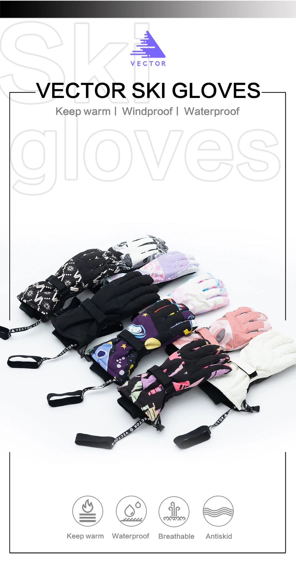 2-in-1 Extra Thick Ski Gloves – Waterproof, Windproof Winter Mittens for Men & Women