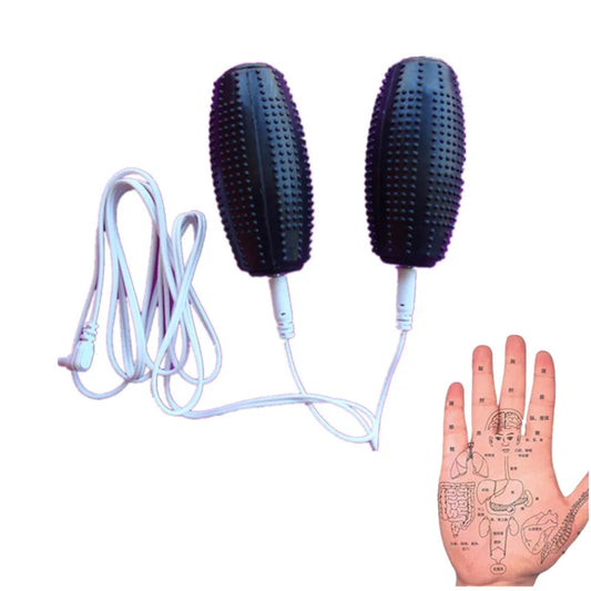 Electric Hand Electrode Massage Ball — EMS TENS Therapy Massager with Leading Wire, Fun Spoof Game Toy