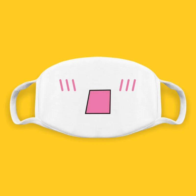 Kawaii Anime Expression Cotton Face Mask – Breathable Smile Mouth Muffle for Unisex Korean Style