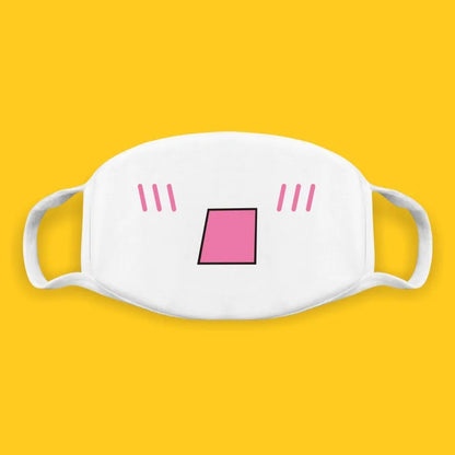 Kawaii Anime Expression Cotton Face Mask – Breathable Smile Mouth Muffle for Unisex Korean Style
