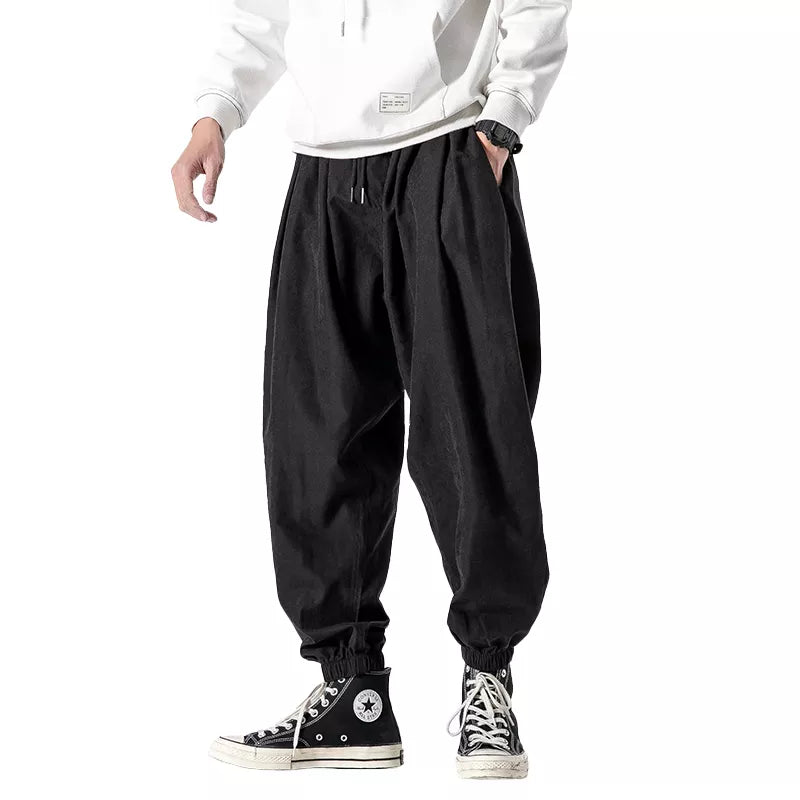 Streetwear Fashion Jogger Pants: Men's Black Hip Hop Harem Trousers - Casual Sweatpants in Big Size 5XL