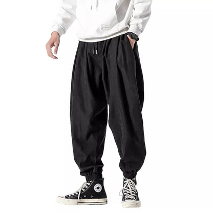 Streetwear Fashion Jogger Pants: Men's Black Hip Hop Harem Trousers - Casual Sweatpants in Big Size 5XL