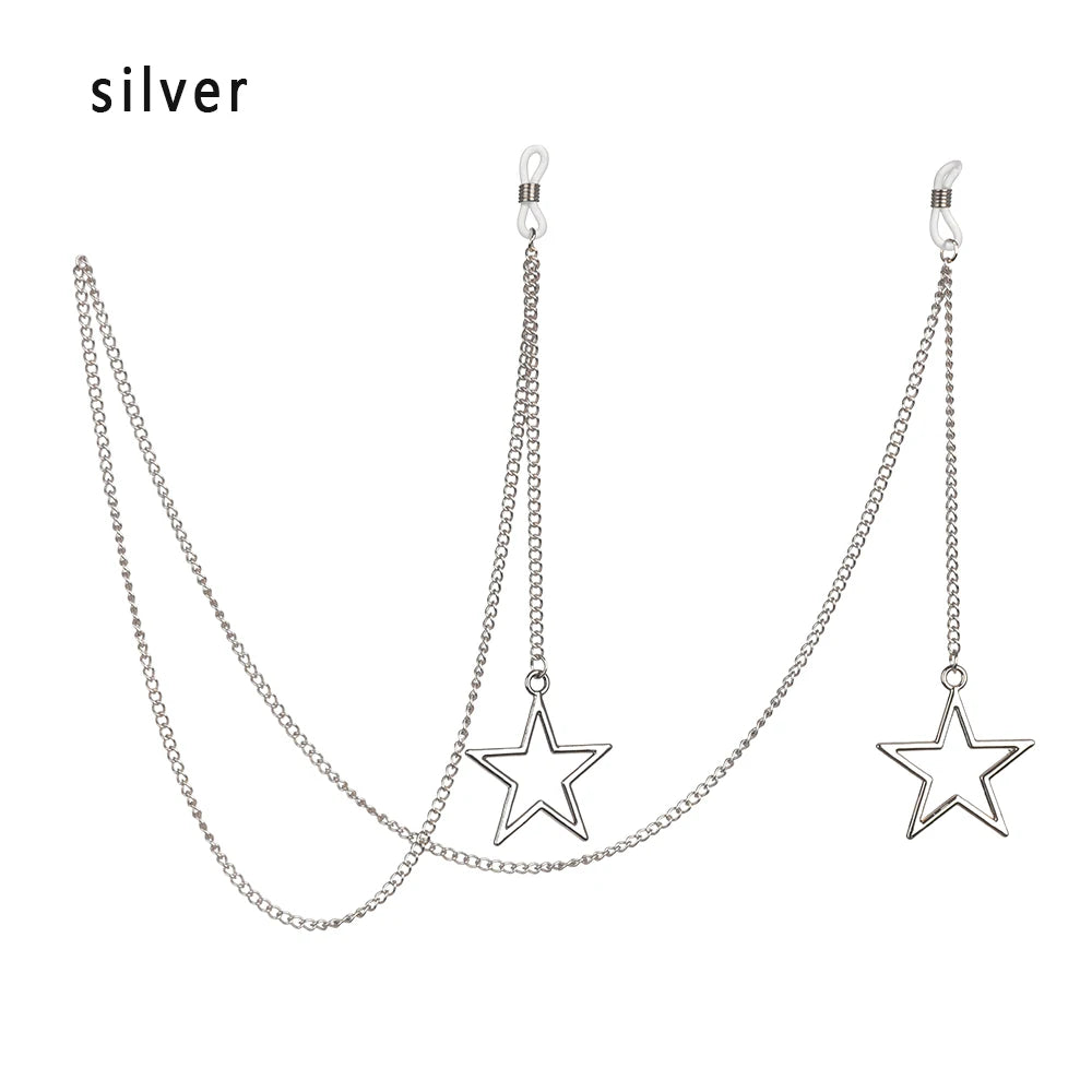 Women Pearl Star Eyeglass Chain - Fashion Beaded Sunglasses Holder Neck Strap For Reading Glasses