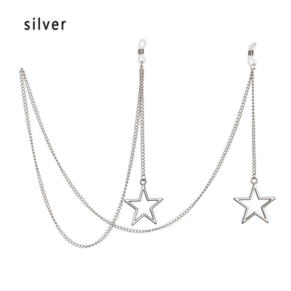 Women Pearl Star Eyeglass Chain - Fashion Beaded Sunglasses Holder Neck Strap For Reading Glasses