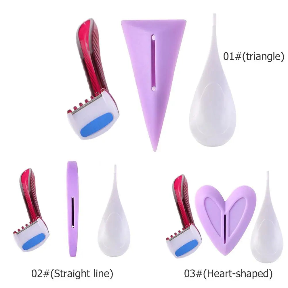 Bikini Shaving Stencil Set for Women — Intimate Pubic Hair Razor & Shaping Tool