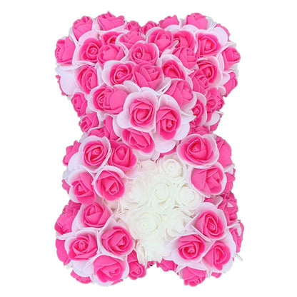 2024 40cm Rose Bear – Heart-Shaped Artificial Flower Teddy Bear for Valentine’s, Wedding, Birthday & Christmas Gifts