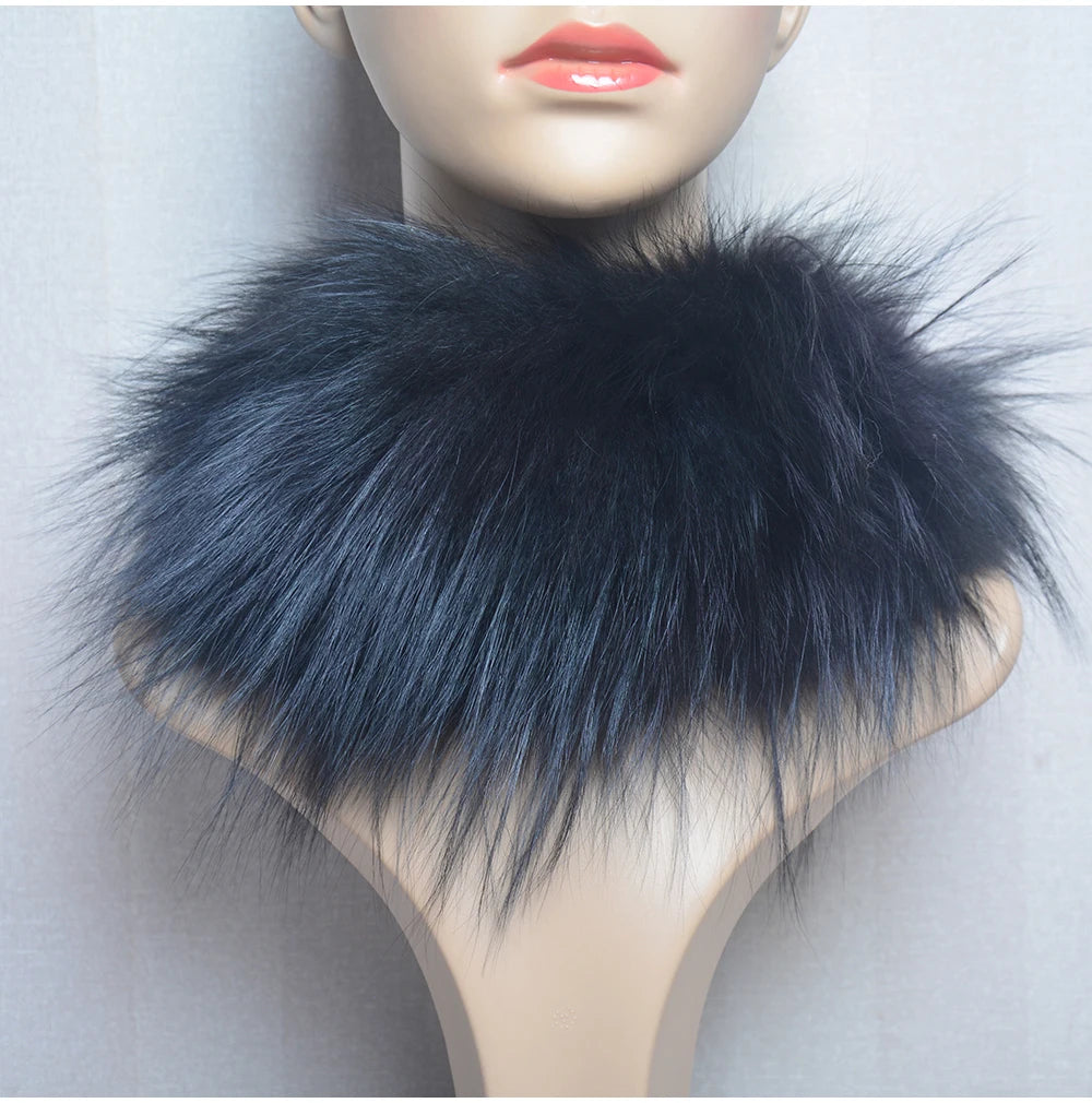 2025 Real Fox Fur Scarf and Headband – Luxury Winter Neck Warmer for Women, 100% Natural Fur, Elastic Ring Muffler