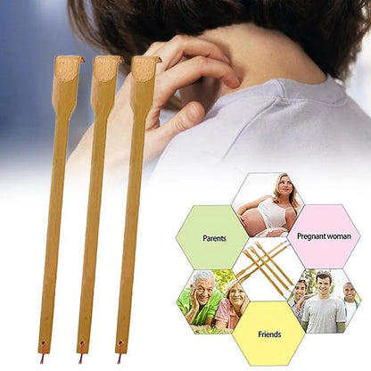 Bamboo Back Scratcher & Massage Stick - Anti-Itch Health Care Tool for Seniors