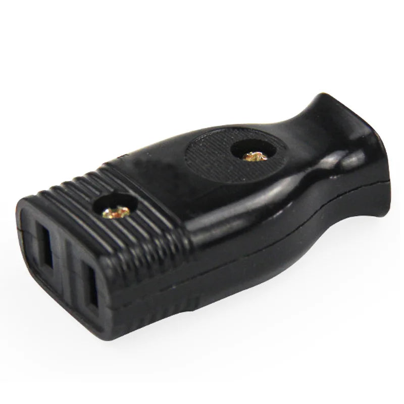 American 2-Pole Bakelite Power Plug - 15A Rewirable US Wiring Adapter Socket Connector for Power Cables