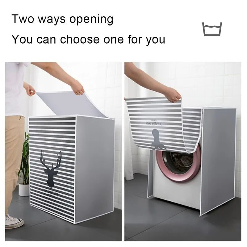 Cute Cartoon Drum Washing Machine Cover - Waterproof and Dustproof, Household Dryer Dust Cover, Clean Protection 2#