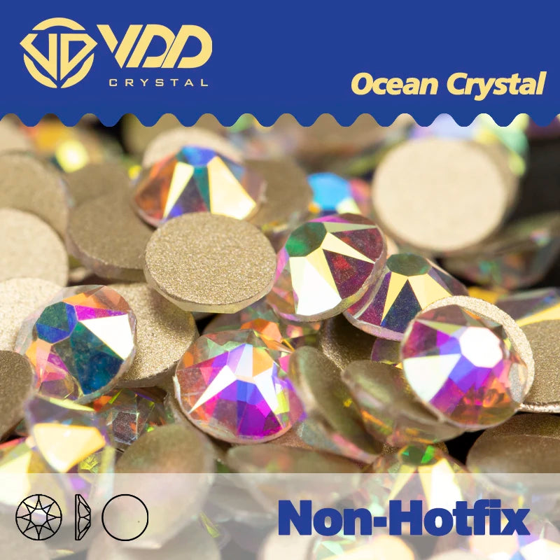 VDD Non Hot Fix Crystal Nail Art Rhinestones - 2088 Flower Flatback Gems for DIY Nail Decorations