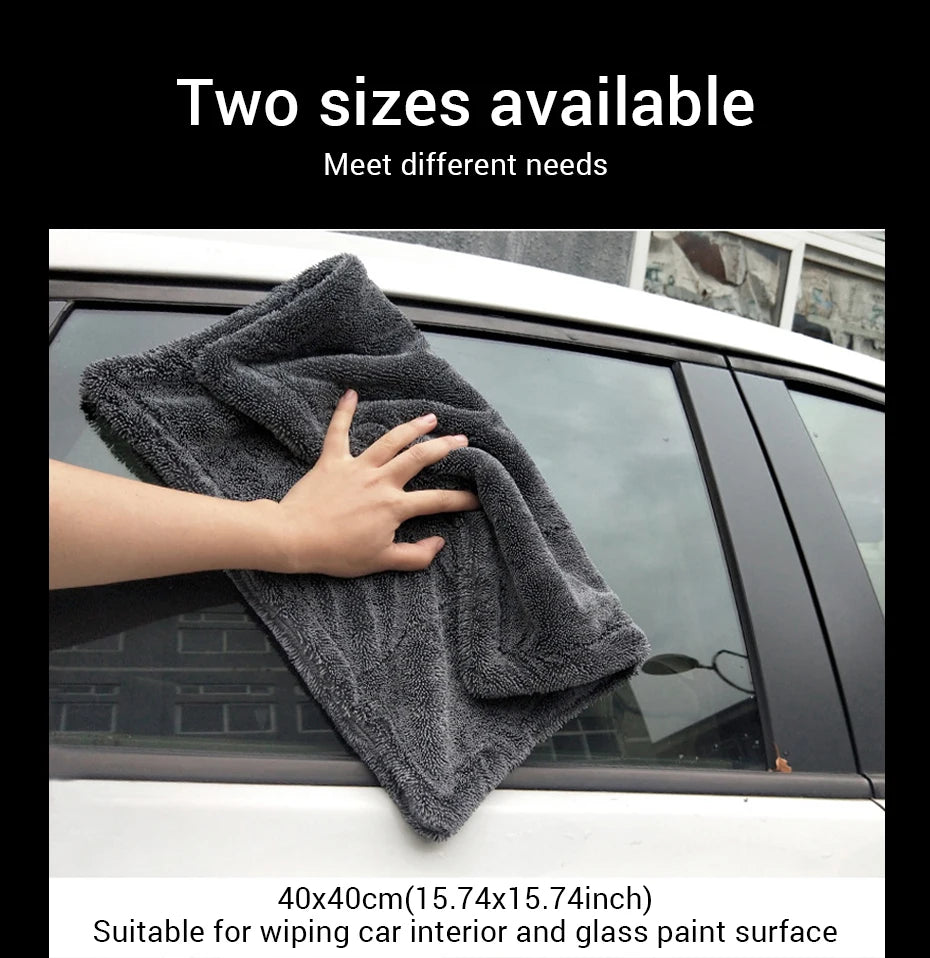 SEAMETAL 1200GSM Microfiber Car Wash Towel – Double-Sided Ultra Absorbent Cleaning & Drying Cloth
