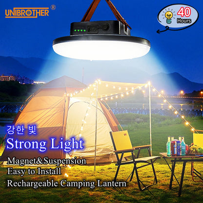 13500mAh 60W Rechargeable LED Camping Lantern – Portable Strong Light Flashlight with Magnet, Ultra Bright Tent & Work Repair Lighting for Outdoor Use