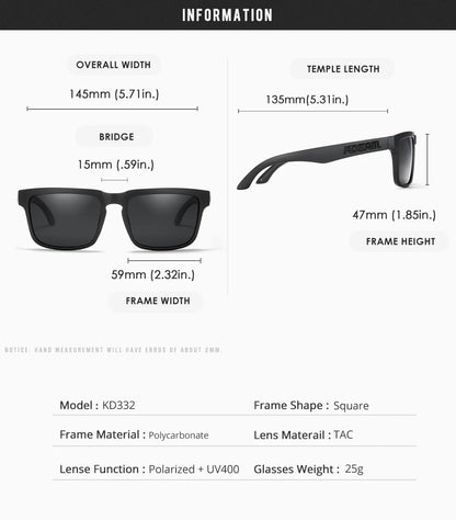 KDEAM Photochromic & Polarized Sunglasses - Category 3 Polarization, Unique Frame Surface Eyewear for Men & Women with Case