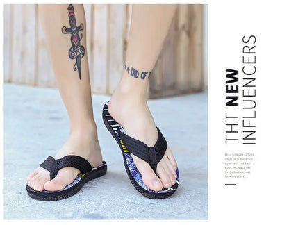 2023 Men’s Flip Flops – Trendy Anti-Skid Casual Beach Slides, Outdoor & Household Sandals