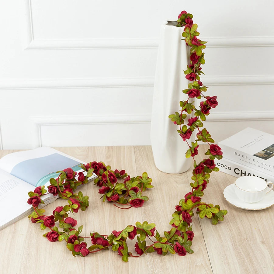 250CM Artificial Rose Flower Vine — Wedding, Home, Garden, Christmas & DIY Decoration Arch