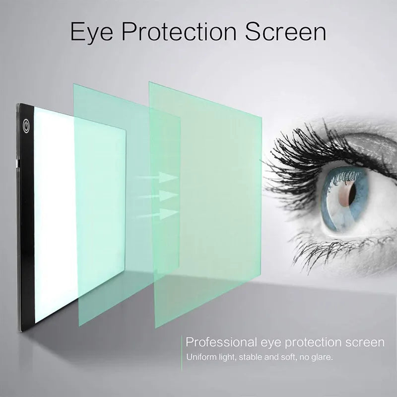 Three-Level Dimmable LED Light Pad Drawing Board - A3/A4/A5 Tracing Light Box for Diamond Painting - Eye Protection & Easy Illumination