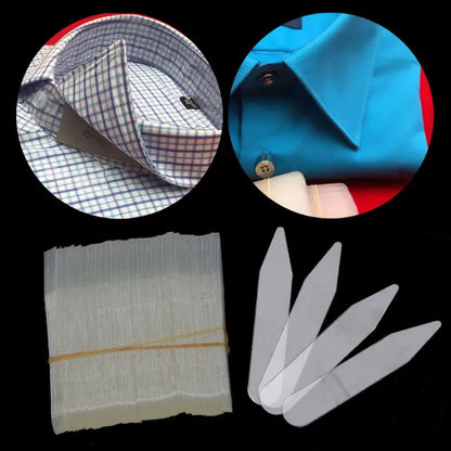200Pcs Plastic Collar Stiffeners Set | Dress Shirt Men's Gifts | Clear Plastic Collar Stays 55 x 10 mm