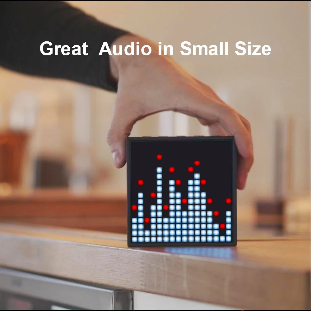 Divoom Timebox Evo Bluetooth Speakers – Wireless with Clock, Alarm, Programmable LED Display for Pixel Art Creation, Unique Gift