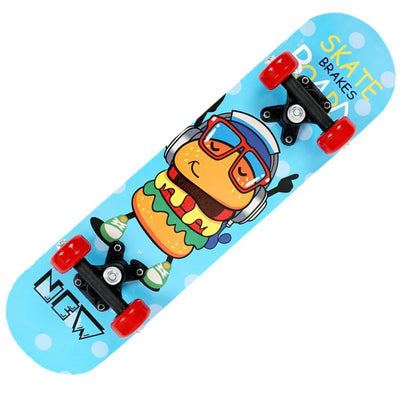 60cm Kids' Beginner Skateboard – Double Rocker Maple Deck with Cartoon Design for Outdoor Fun