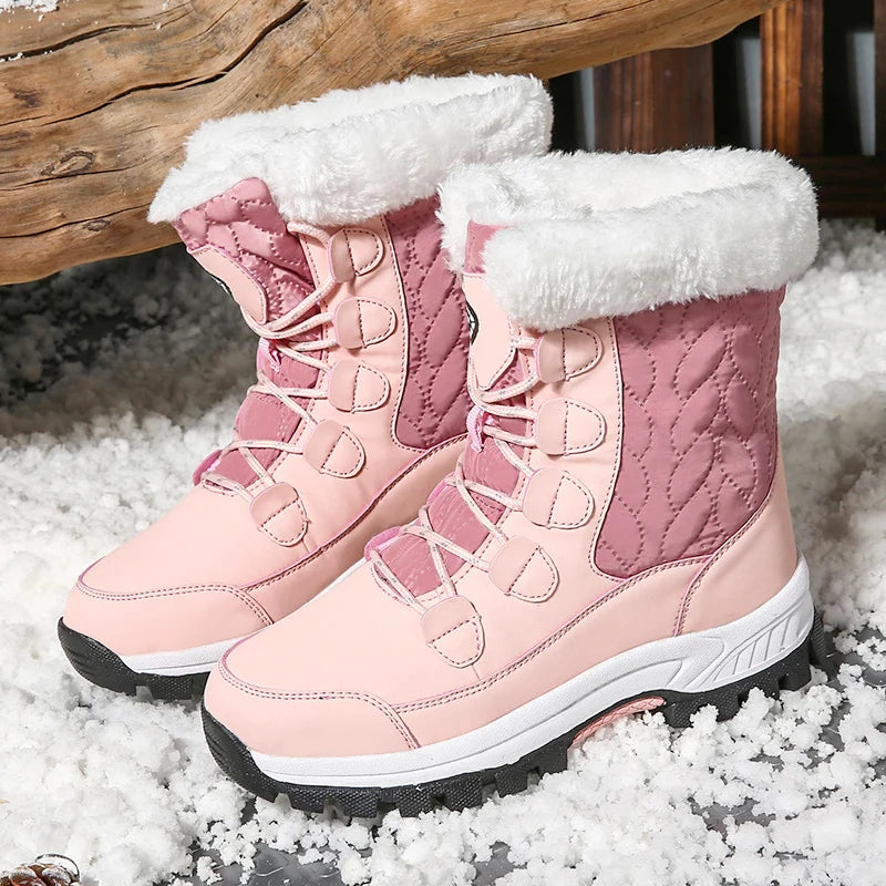 Moipheng Women’s Classic Snow Boots – Winter Warm Handmade Platform Ankle Boots, Size 42
