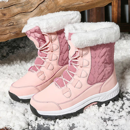 Moipheng Women’s Classic Snow Boots – Winter Warm Handmade Platform Ankle Boots, Size 42