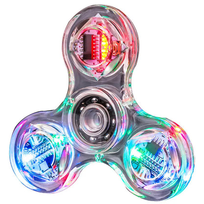 Crystal LED Fidget Spinner — Glow-in-the-Dark Hand Spinner Toy — EDC Kinetic Stress Relief for Kids