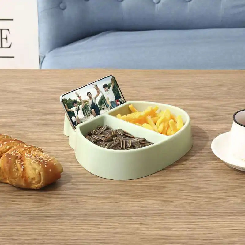 Creative Shape Lazy Snack Bowl - Plastic Double Layers Snack Storage Box, Lazy Fruit Plate, Multi-Purpose Food Bowl