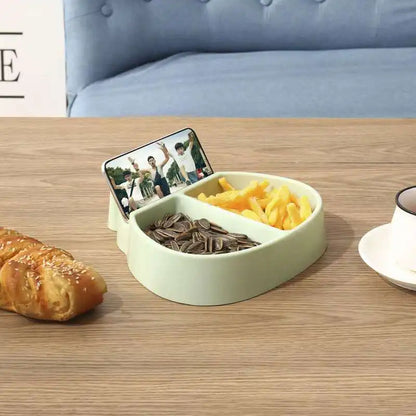 Creative Shape Lazy Snack Bowl - Plastic Double Layers Snack Storage Box, Lazy Fruit Plate, Multi-Purpose Food Bowl