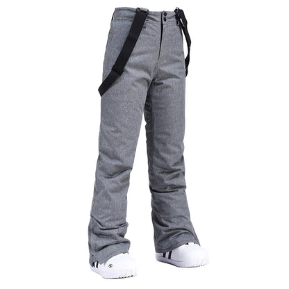Men & Women Winter Ski Pants – Windproof Waterproof Snowboard Suspender Trousers Thick Warm Plus Size