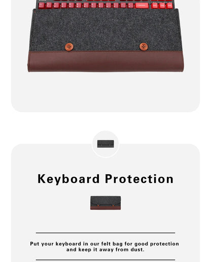 PU Felt Keyboard Carrying Case – Protective Bag for Planck 40%, 60%, 80%, 100%, GH60, XD64, TADA68, TKL 87/104, ANSI, BM60/65/68, Poker Keyboards