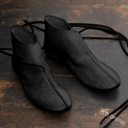 Men’s Medieval Ankle Boots - Retro Knight Prince Samurai Casual Leather Shoes