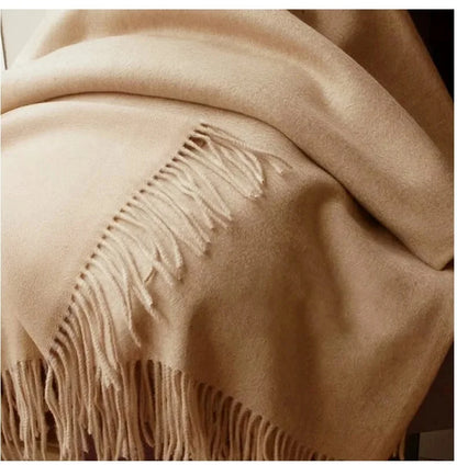 Solidlove Women’s Wool Winter Scarf – 100% Wool Cashmere Poncho Wrap, Fashionable Adult Scarf for Ladies