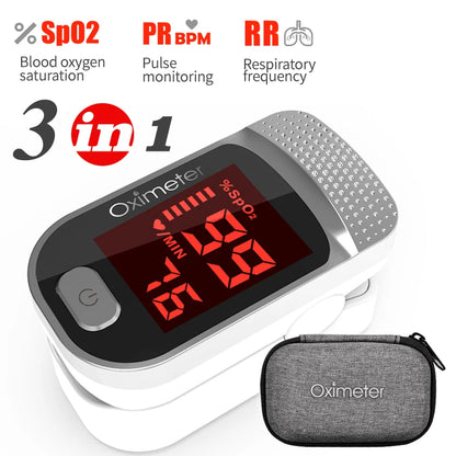 KIUZOU Finger Pulse Oximeter – SPO2, PR, PI, RR Blood Oxygen Saturation & Heart Rate Monitor, OLED Display