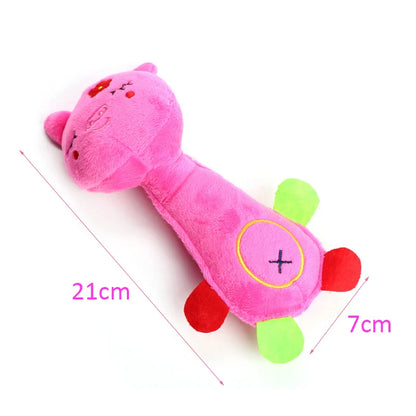 Durable Plush Dog Toy - Squeaky Animal-Shaped Chew Toy for Small Dogs and Puppies