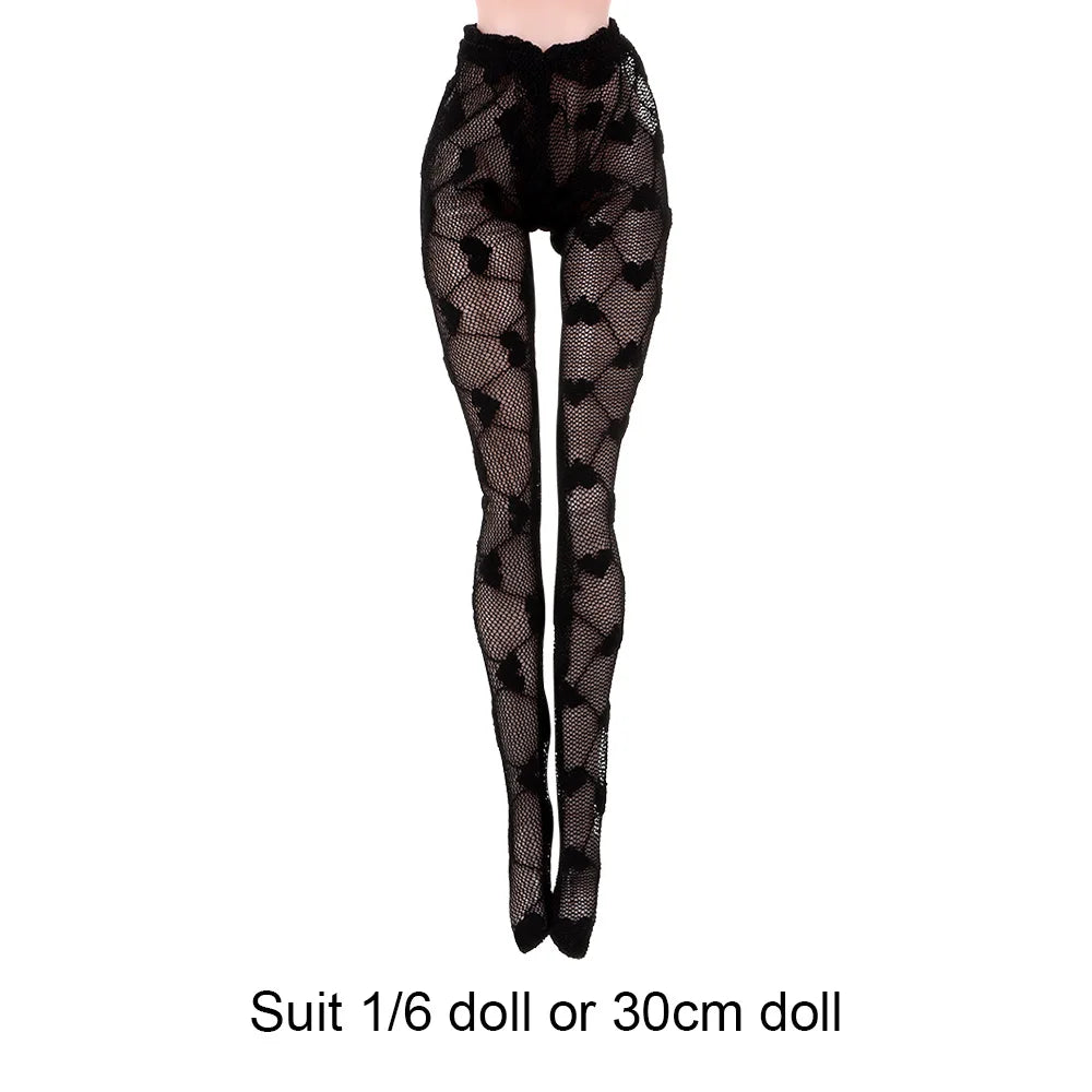 30cm Doll Silk Stockings – Mini Fishnet Tights for 1/6 Dolls, Elastic Leggings & Sock Accessory, Doll Girl Gift