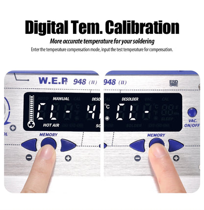 WEP 948-II 4-in-1 Soldering Station – Suction Tin, Solder Iron, Hot Air Gun, BGA Rework Tools