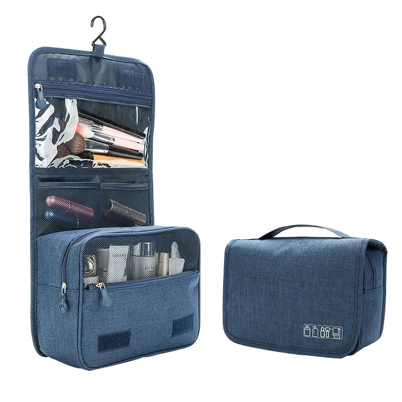 Hanging Travel Toiletry Bag | Organizer Kit for Men & Women with Cosmetics & Makeup Storage