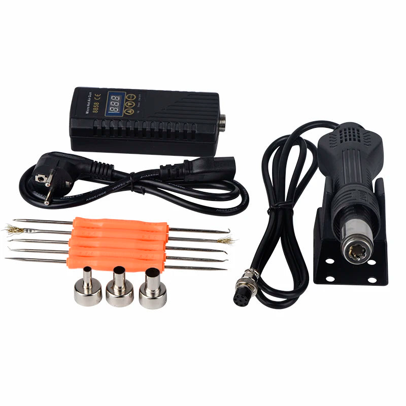 JCD 750W Heat Gun – Digital Display Micro Rework Soldering Station & Hot Air Gun for Welding & Repair, Model 8858